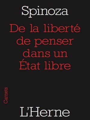 cover image of De la liberté de penser dans un État libre
